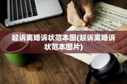 起诉离婚诉状范本图(起诉离婚诉状范本图片)