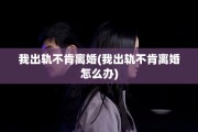 我出轨不肯离婚(我出轨不肯离婚怎么办)
