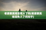老婆要离婚是有人了吗(老婆要离婚是有人了吗知乎)