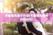 不离婚夫妻分开住(不离婚夫妻分开住好吗)