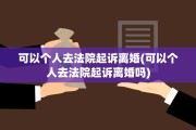 可以个人去法院起诉离婚(可以个人去法院起诉离婚吗)