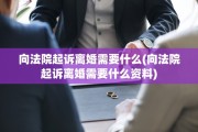 向法院起诉离婚需要什么(向法院起诉离婚需要什么资料)