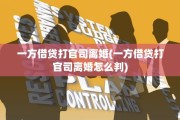 一方借贷打官司离婚(一方借贷打官司离婚怎么判)