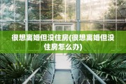 很想离婚但没住房(很想离婚但没住房怎么办)
