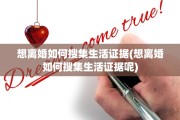 想离婚如何搜集生活证据(想离婚如何搜集生活证据呢)