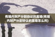 有婚内财产分割协议的离婚(有婚内财产分割协议的离婚怎么判)