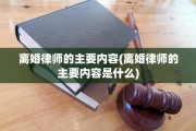 离婚律师的主要内容(离婚律师的主要内容是什么)