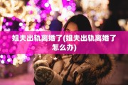 姐夫出轨离婚了(姐夫出轨离婚了怎么办)