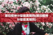媳妇精神分裂能离婚吗(媳妇精神分裂能离婚吗)