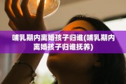 哺乳期内离婚孩子归谁(哺乳期内离婚孩子归谁抚养)