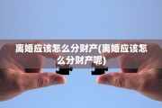 离婚应该怎么分财产(离婚应该怎么分财产呢)