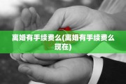 离婚有手续费么(离婚有手续费么现在)