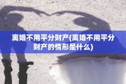 离婚不用平分财产(离婚不用平分财产的情形是什么)