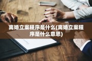 离婚立案程序是什么(离婚立案程序是什么意思)