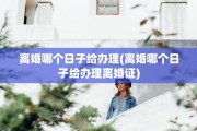 离婚哪个日子给办理(离婚哪个日子给办理离婚证)