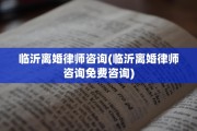 临沂离婚律师咨询(临沂离婚律师咨询免费咨询)