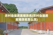 农村自建房离婚改名(农村自建房离婚改名怎么改)