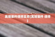 离婚案件律师实务(离婚案件 律师)
