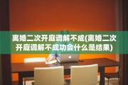 离婚二次开庭调解不成(离婚二次开庭调解不成功会什么是结果)