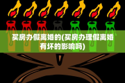 买房办假离婚的(买房办理假离婚有坏的影响吗)