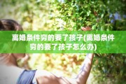 离婚条件穷的要了孩子(离婚条件穷的要了孩子怎么办)