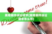 离婚案件诉讼请求(离婚案件诉讼请求怎么写)