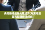 先离婚还是先处理经济(先离婚还是先处理经济纠纷)