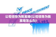 公司领导为我离婚(公司领导为我离婚怎么办)