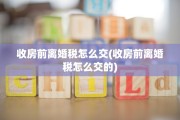 收房前离婚税怎么交(收房前离婚税怎么交的)