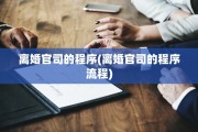 离婚官司的程序(离婚官司的程序流程)