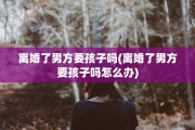 离婚了男方要孩子吗(离婚了男方要孩子吗怎么办)