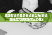 离婚复婚后又想离婚怎么办(离婚复婚后又想离婚怎么办理)