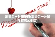 离婚后一分钱没有(离婚后一分钱没有怎么生活)