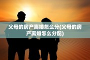 父母的房产离婚怎么分(父母的房产离婚怎么分配)