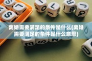 离婚需要满足的条件是什么(离婚需要满足的条件是什么意思)
