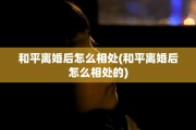 和平离婚后怎么相处(和平离婚后怎么相处的)