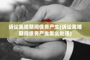 诉讼离婚期间债务产生(诉讼离婚期间债务产生怎么处理)