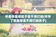 怀着孕离婚孩子舍不得打掉(怀孕了想离婚舍不得打掉孩子)