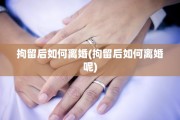 拘留后如何离婚(拘留后如何离婚呢)