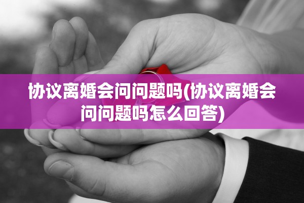 协议离婚会问问题吗(协议离婚会问问题吗怎么回答)