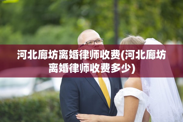 河北廊坊离婚律师收费(河北廊坊离婚律师收费多少)