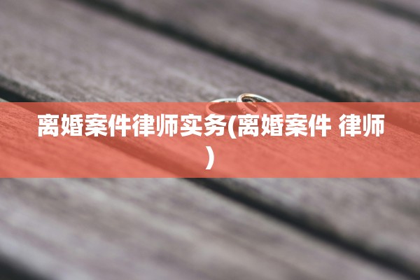 离婚案件律师实务(离婚案件 律师)