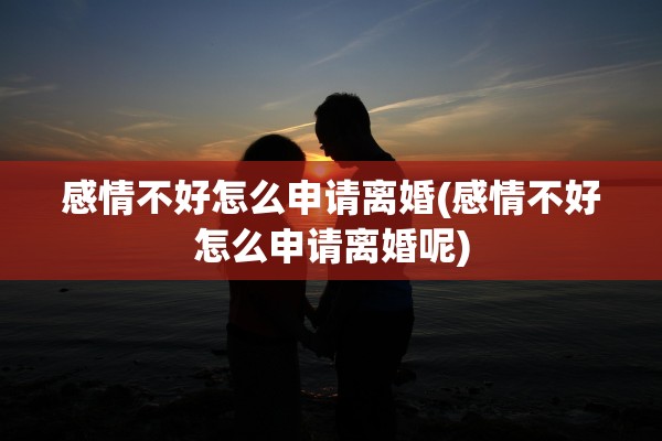 感情不好怎么申请离婚(感情不好怎么申请离婚呢)