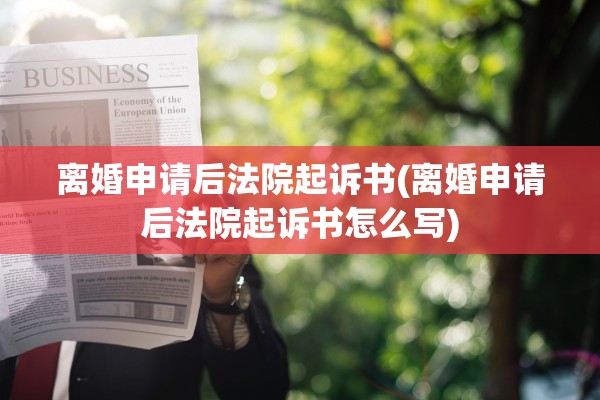 离婚申请后法院起诉书(离婚申请后法院起诉书怎么写)