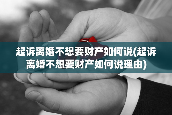 起诉离婚不想要财产如何说(起诉离婚不想要财产如何说理由)