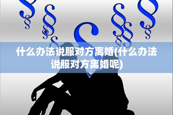 什么办法说服对方离婚(什么办法说服对方离婚呢)