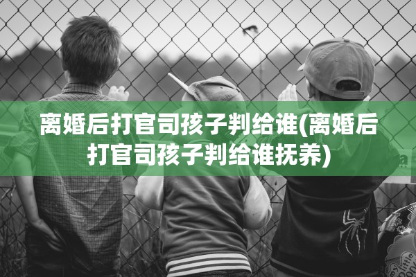 离婚后打官司孩子判给谁(离婚后打官司孩子判给谁抚养)