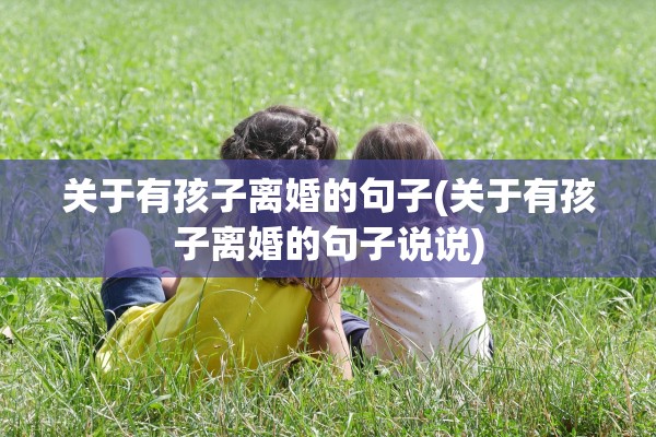 关于有孩子离婚的句子(关于有孩子离婚的句子说说)