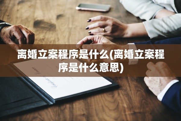 离婚立案程序是什么(离婚立案程序是什么意思)