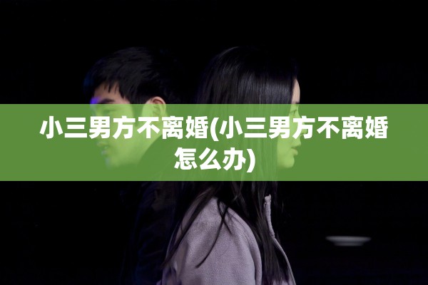 小三男方不离婚(小三男方不离婚怎么办)